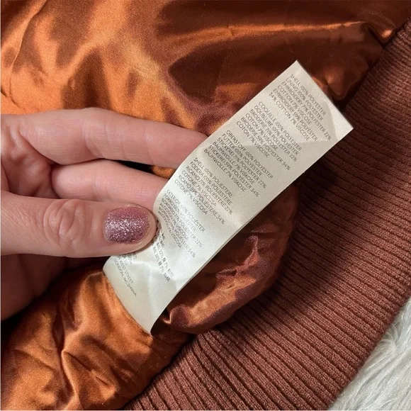 Anthropologie Plaid Teddy Fuzzy Bomber Jacket Size XS - Picture 10 of 14